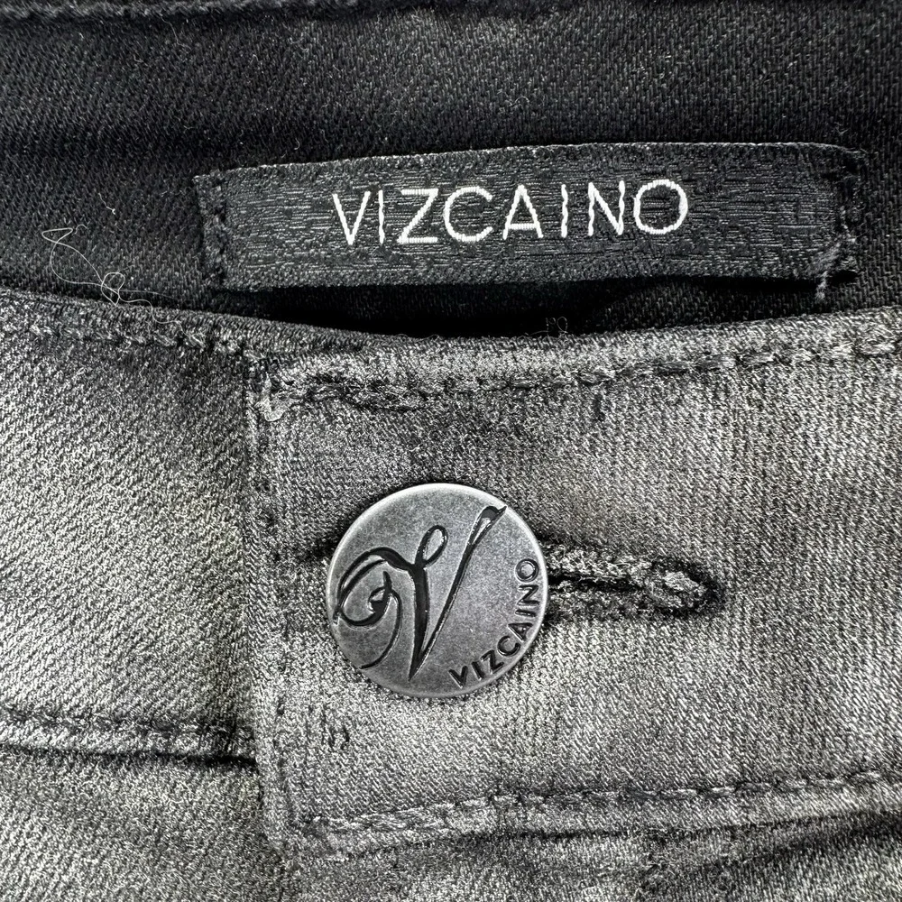 Vizcaino Women Silver/Gray‎ Shimmery Skinny Pants Size 27